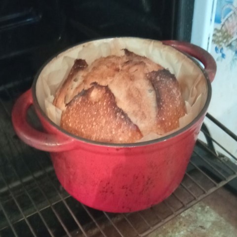 Boule de pain cuite à la sortie du four